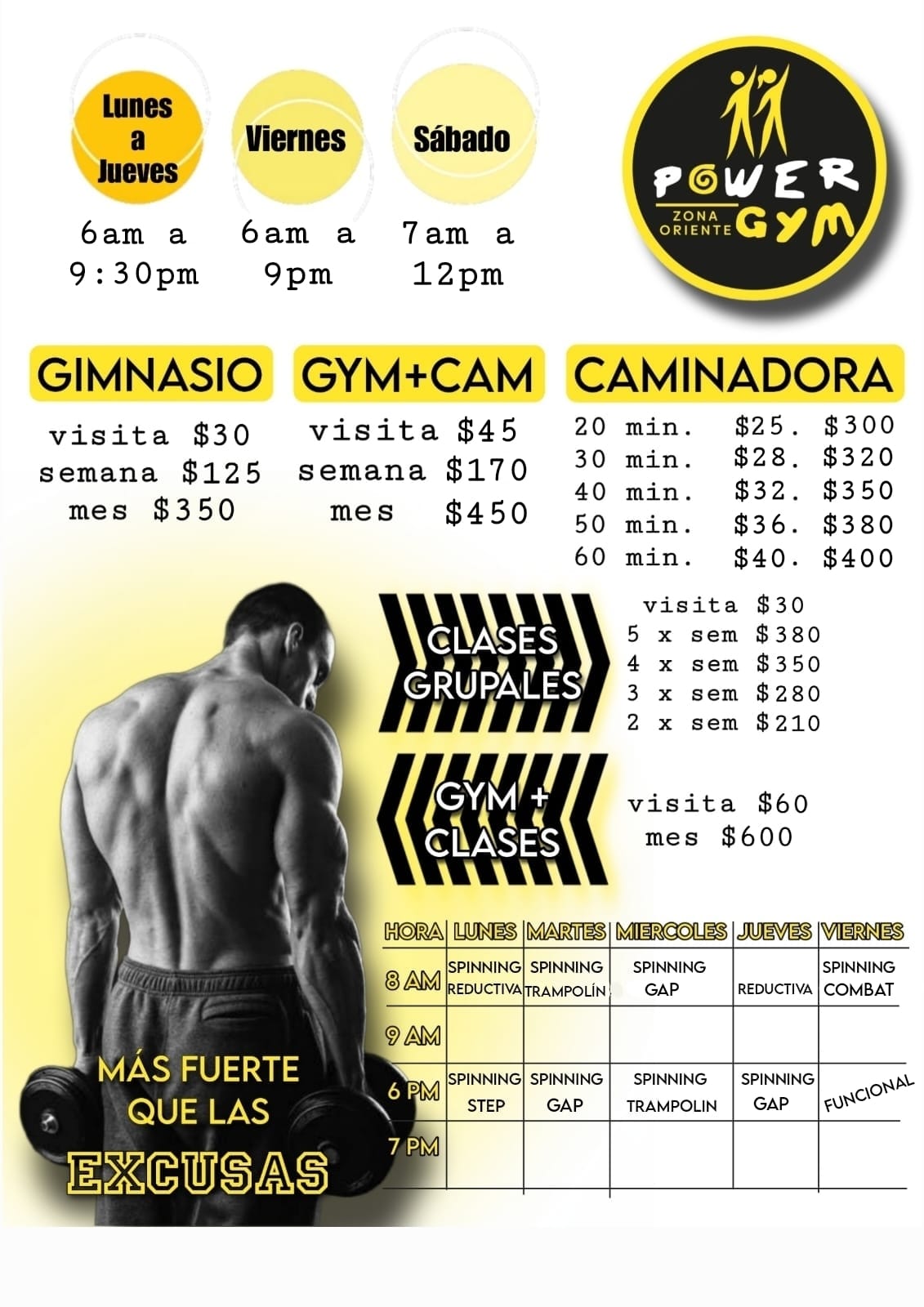 HORARIOS Horarios Power Gym