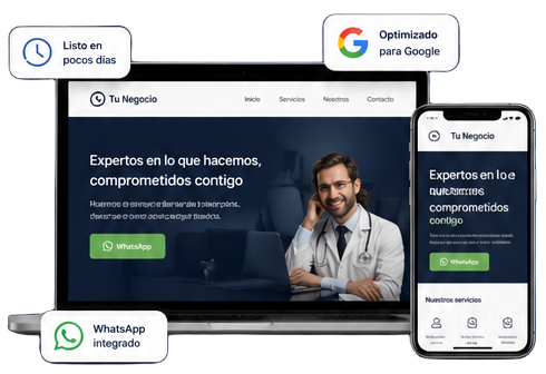 Micrositio profesional para negocios optimizado para Google y WhatsApp